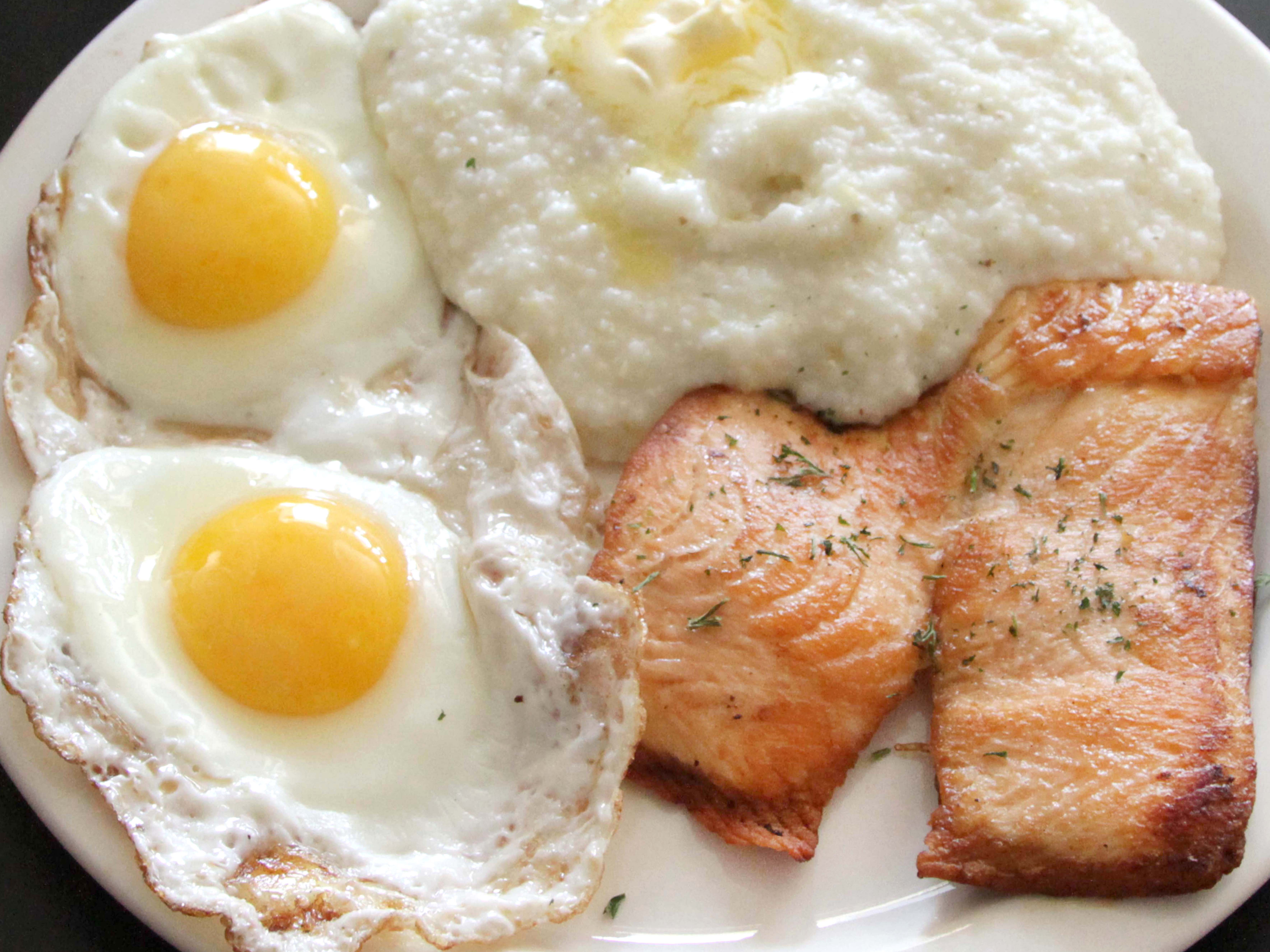 Order Grilled Salmon and Eggs food online from Stella's coffee shop restaurant store, Queens Village on bringmethat.com