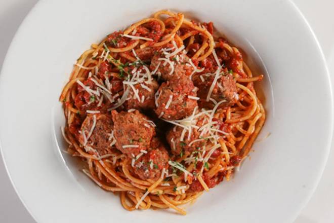 Order MOM'S RICOTTA MEATBALLS + SPAGHETTI WITH POMODORINA food online from Macaroni Grill store, Strongsville on bringmethat.com
