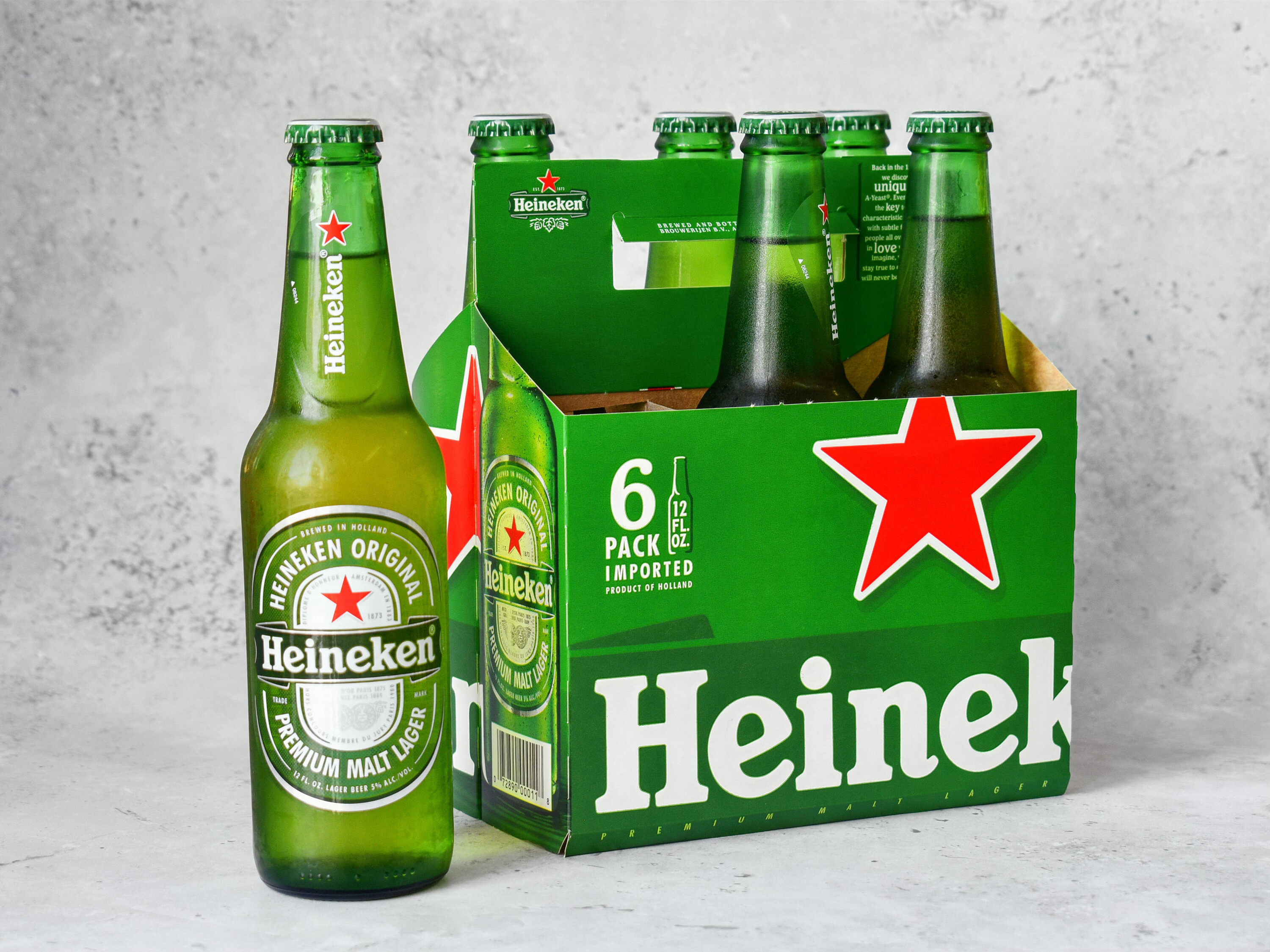 Order Heineken, 6 Pk-12 oz. Bottle Beer food online from 888 Liquor store, Rosemead on bringmethat.com
