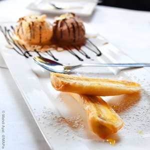 Order Fried Banana with Chocolate Ice Cream food online from Mint Leaf Cuisine store, Saratoga on bringmethat.com