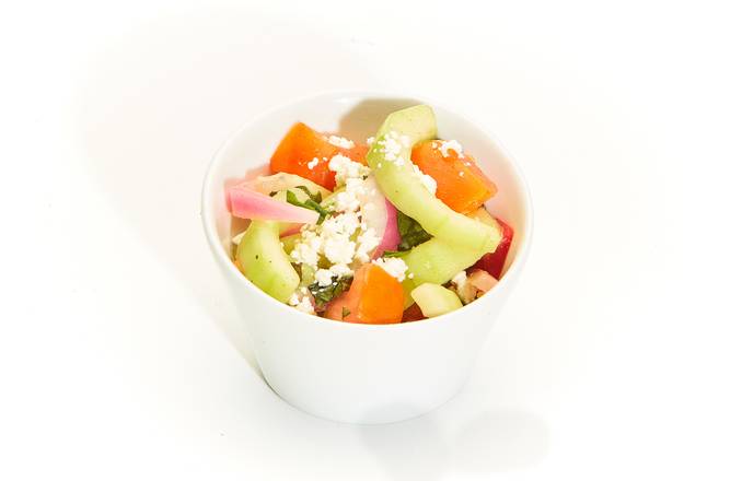 Order Side of Tomato Cucumber Salad food online from Taziki Mediterranean Cafe store, Auburn on bringmethat.com