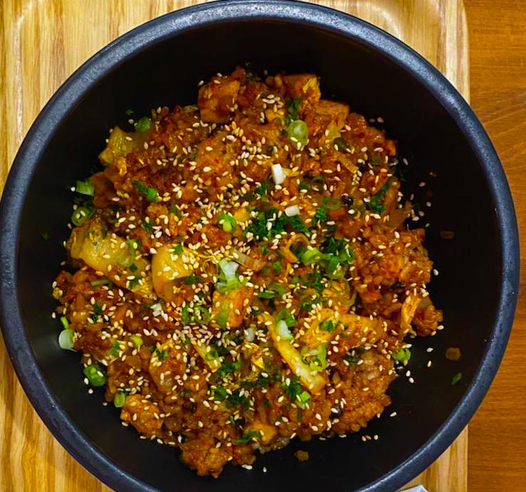 Order Kimchi Fried Rice -Organic Beef /GF food online from A Cup Of Peace store, Boulder on bringmethat.com