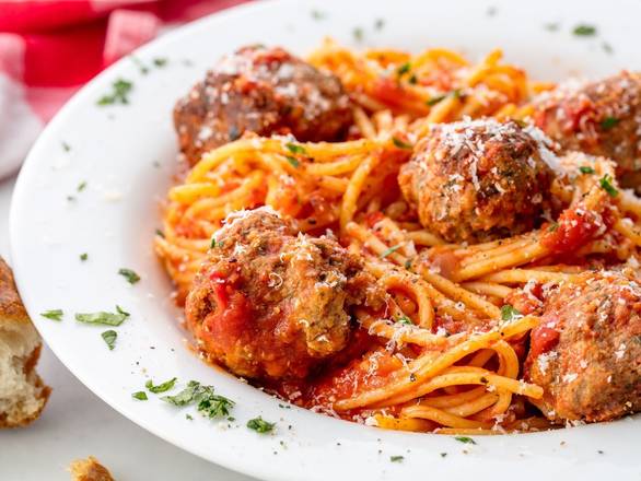 Order Spaghetti W/ Meatballs food online from The Chipper Truck Cafe store, Yonkers on bringmethat.com