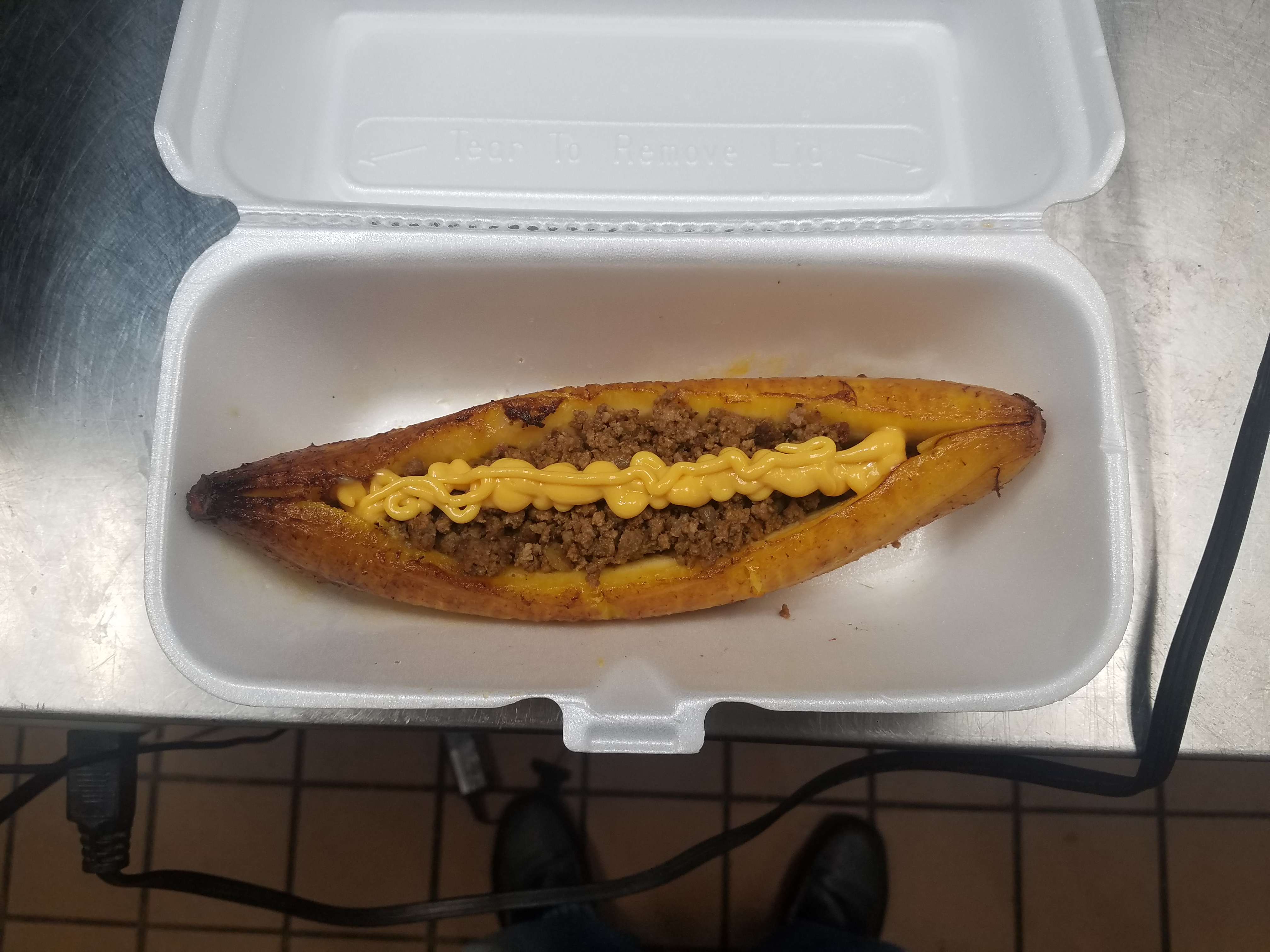 Order Sweet Plantain Boat with Ground Beef and cheese food online from Anastacia Restaurant store, Harrisburg on bringmethat.com