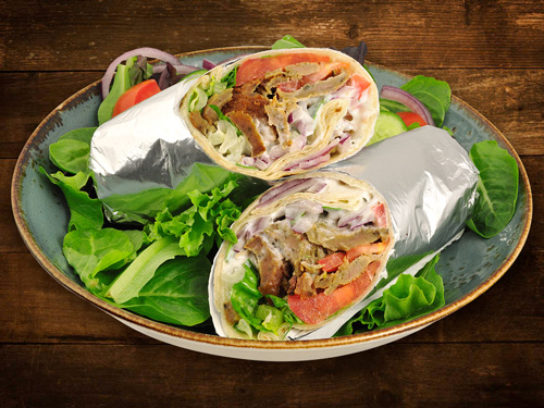 Order Gyros Doner Wrap food online from Kabob Lounge store, Carmel Valley on bringmethat.com