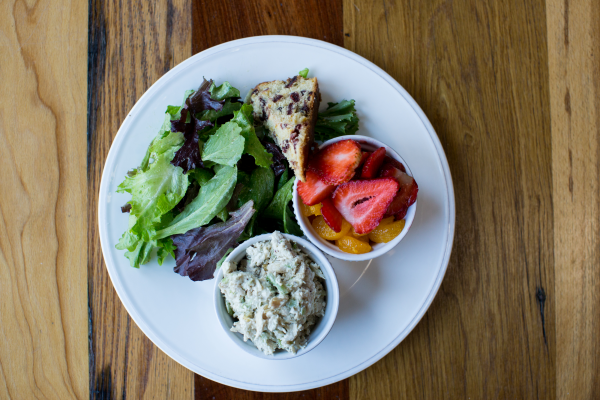 Order Chicken Salad Plate with Fresh Fruit Lunch food online from Homewood Gourmet store, Birmingham on bringmethat.com