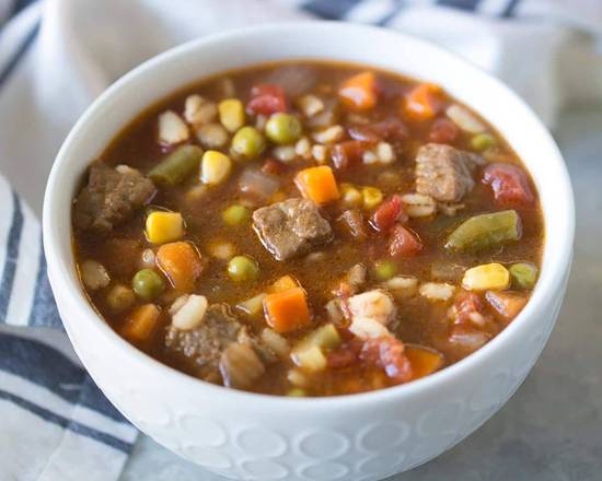 Order Vegetable Beef Barley(Frozen Soup) food online from Soup Kettle Grill store, Meridian on bringmethat.com