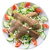 Order 3. Gyro Salad  food online from Wally's Falafel and Hummus store, Minneapolis on bringmethat.com