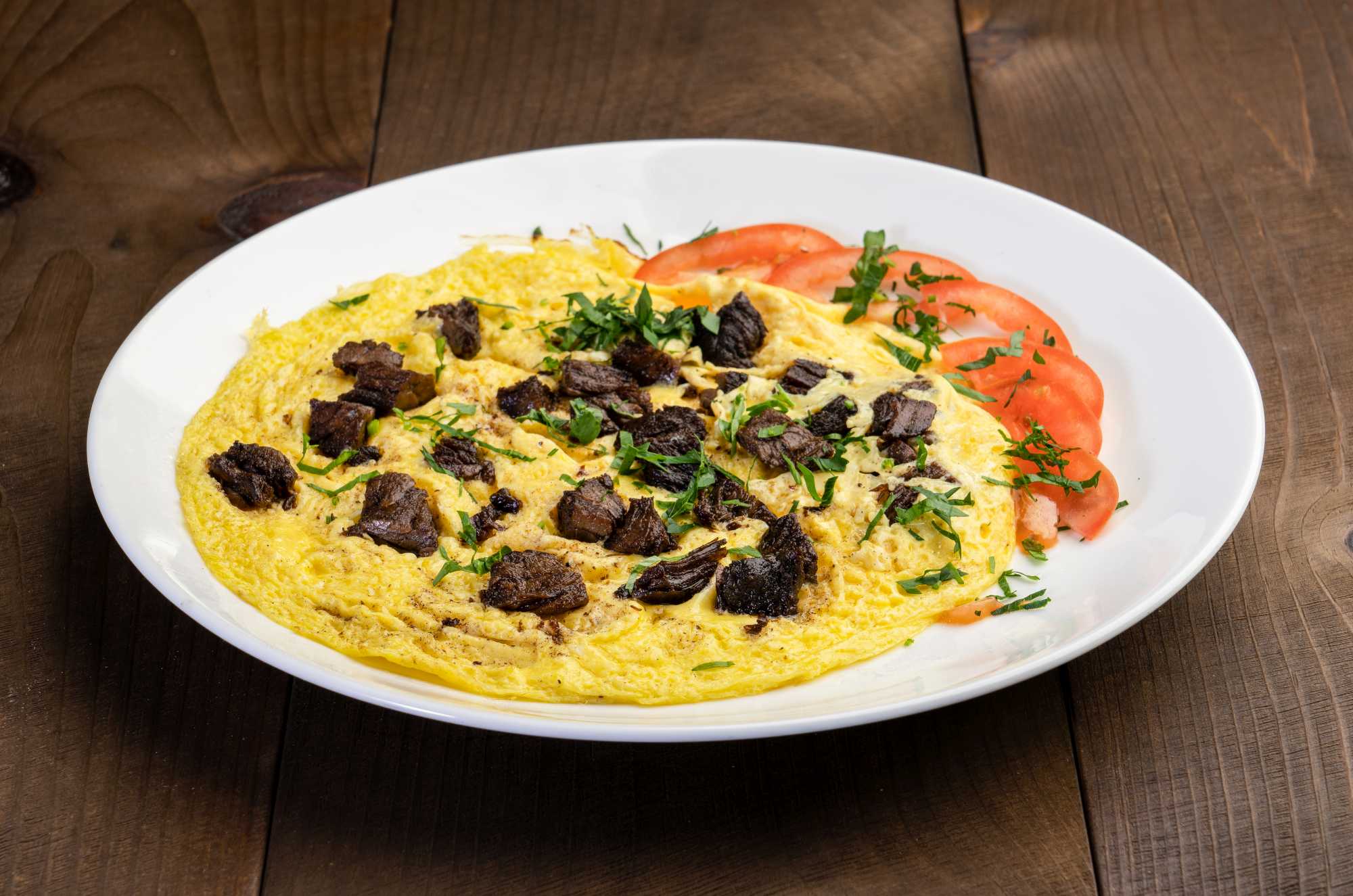 Order Omelette with Meat food online from Masal Cafe store, Brooklyn on bringmethat.com
