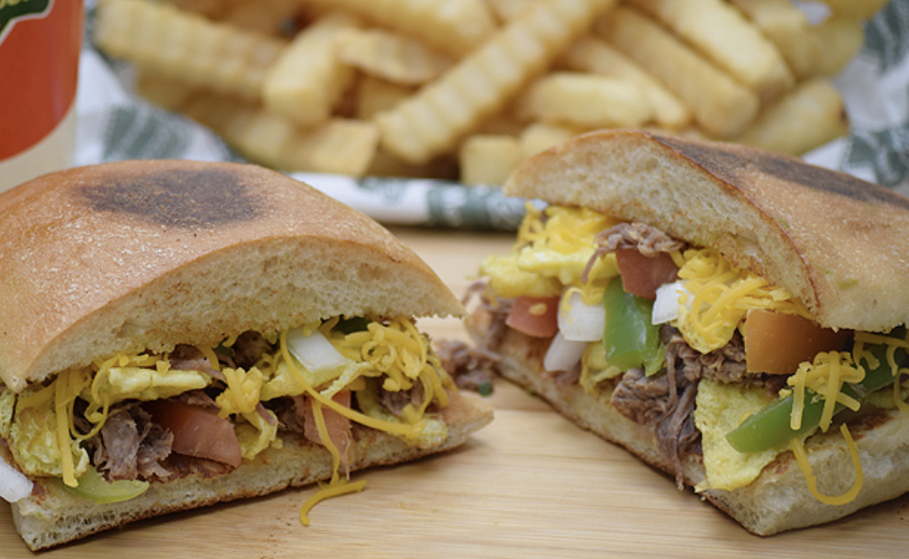 Order Machaca Torta and fries  food online from Federico Mexican Food store, Albuquerque on bringmethat.com