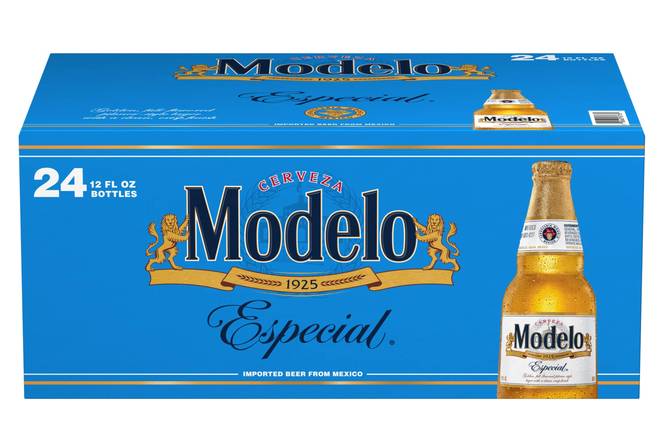 Order Modelo Especial Mexican Lager Beer, 24 Pack, 12 fl oz Bottles food online from Windy City Liquor Market store, El Cajon on bringmethat.com