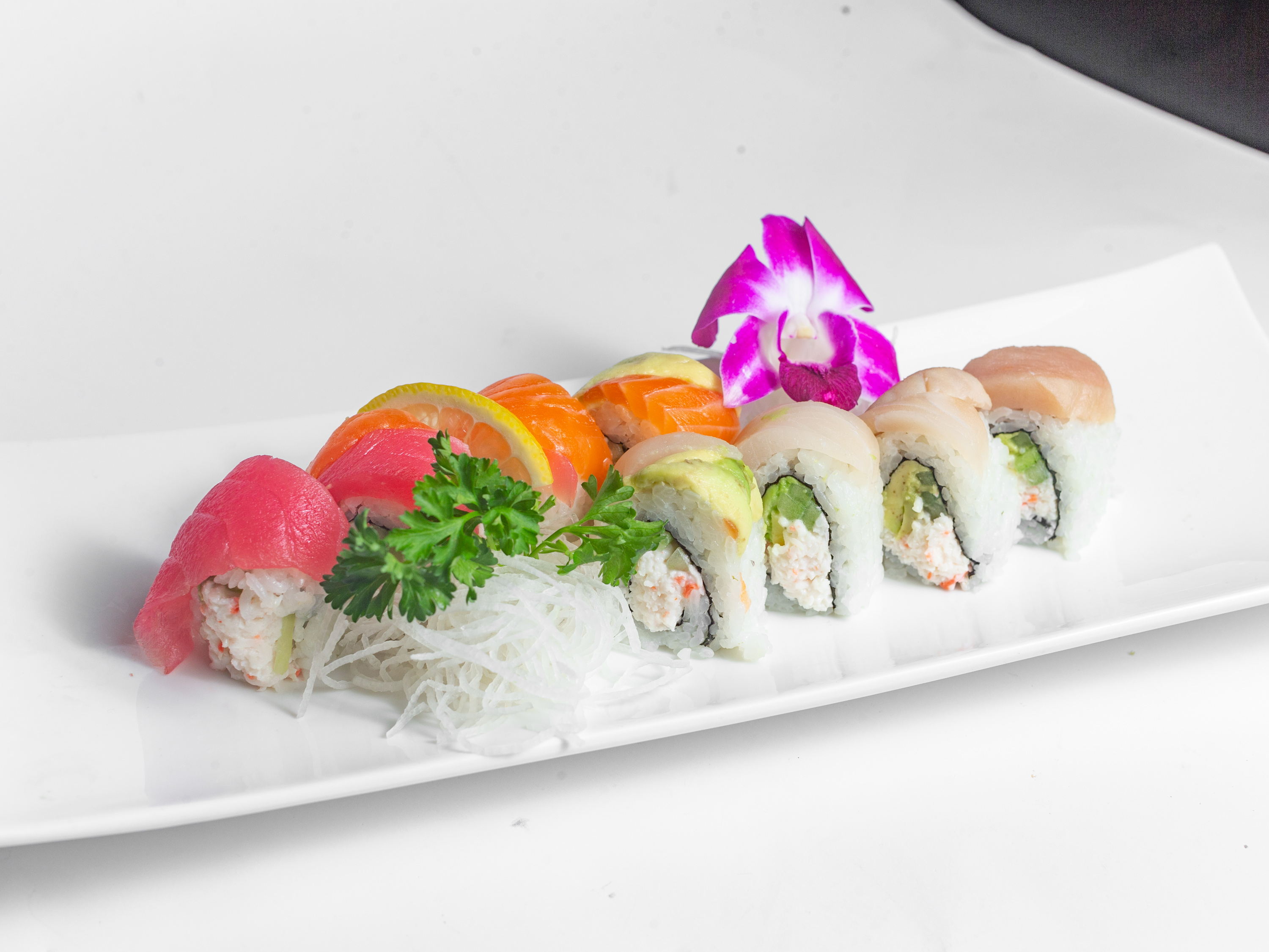 Order Rainbow Roll food online from Sansui Sushi store, Lake Elsinore on bringmethat.com