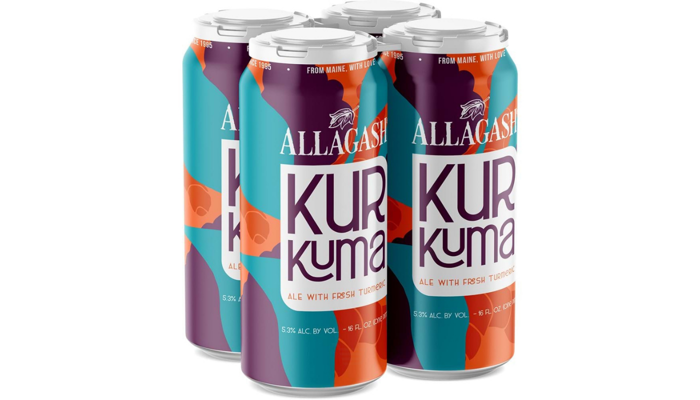 Order Allagash Kurkuma Saison Farmhouse Ale 4 Pack 16 oz Cans 5.3% ABV food online from Oak Knoll Liquor store, Santa Maria on bringmethat.com