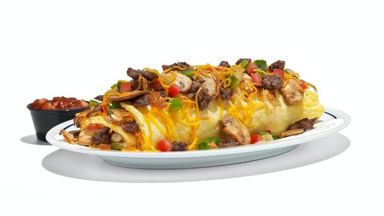 Order Big Steak Omelette food online from IHOP store, El Paso on bringmethat.com