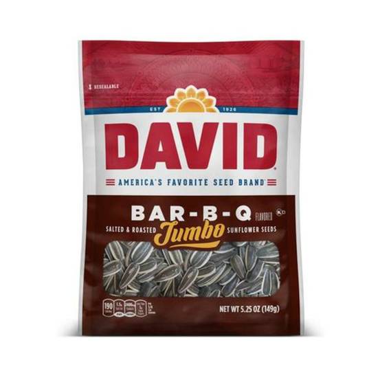 Order David Sunflower Seeds - Bar-B-Q food online from IV Deli Mart store, Goleta on bringmethat.com