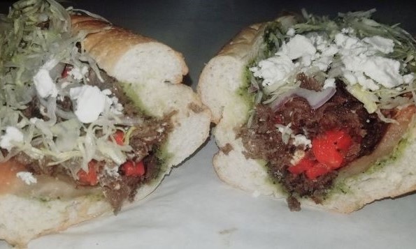 Order Mario's Mediterranean Cheesesteak (contains nuts) food online from Giorgino store, San Diego on bringmethat.com