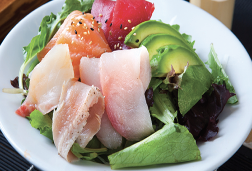 Order Sashimi Salad food online from Asahi Japanese Restaurant & Sushi Bar store, Granada Hills on bringmethat.com