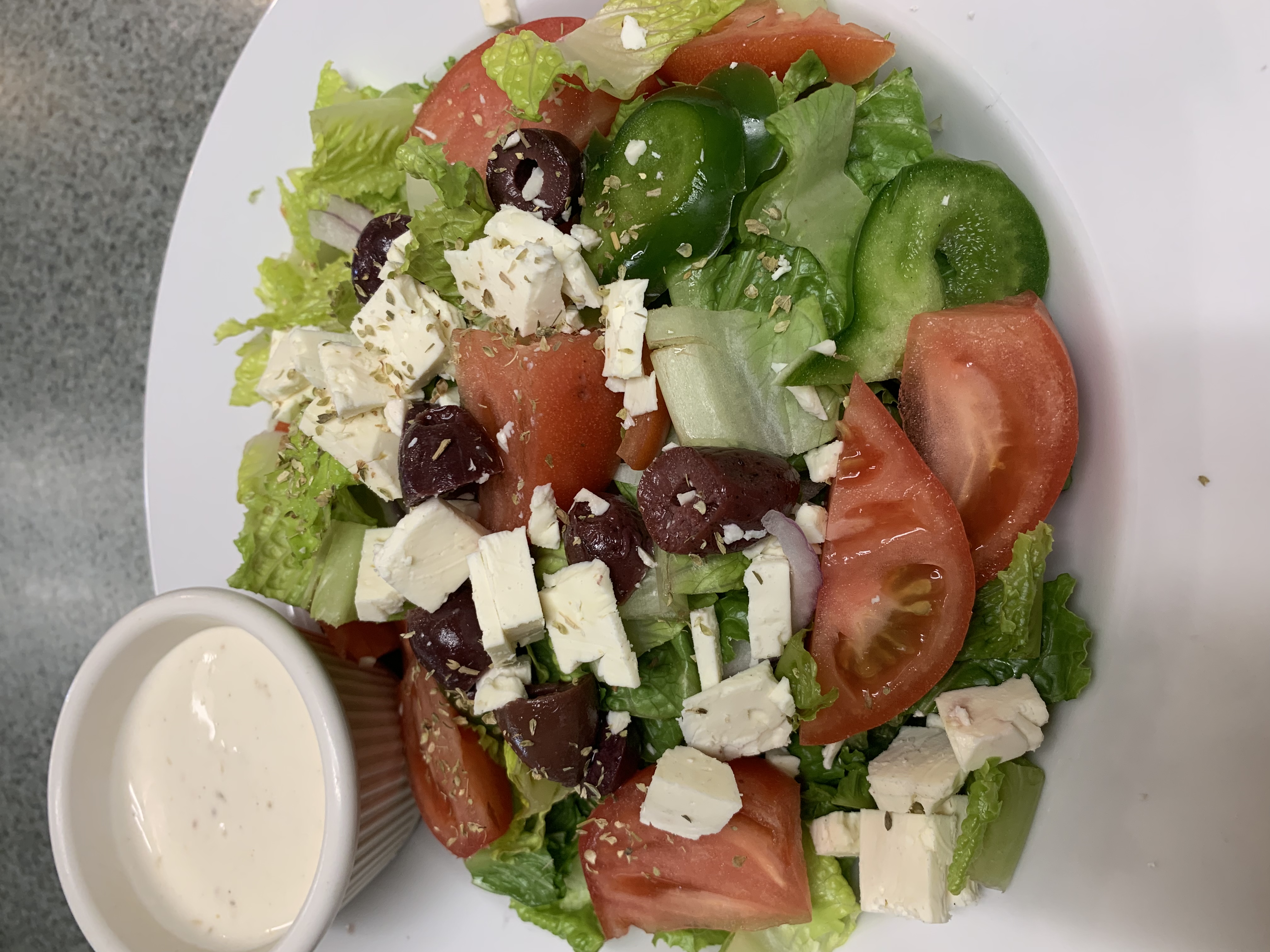 Order Greek Salad food online from Granite Street Cafe store, Quincy on bringmethat.com