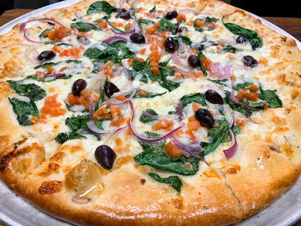 Order Greek Pizza food online from Nora's Pizzeria store, Hendersonville on bringmethat.com