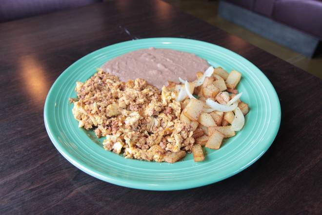 Order Chorizo and Egg Plate food online from Las Palapas store, San Antonio on bringmethat.com