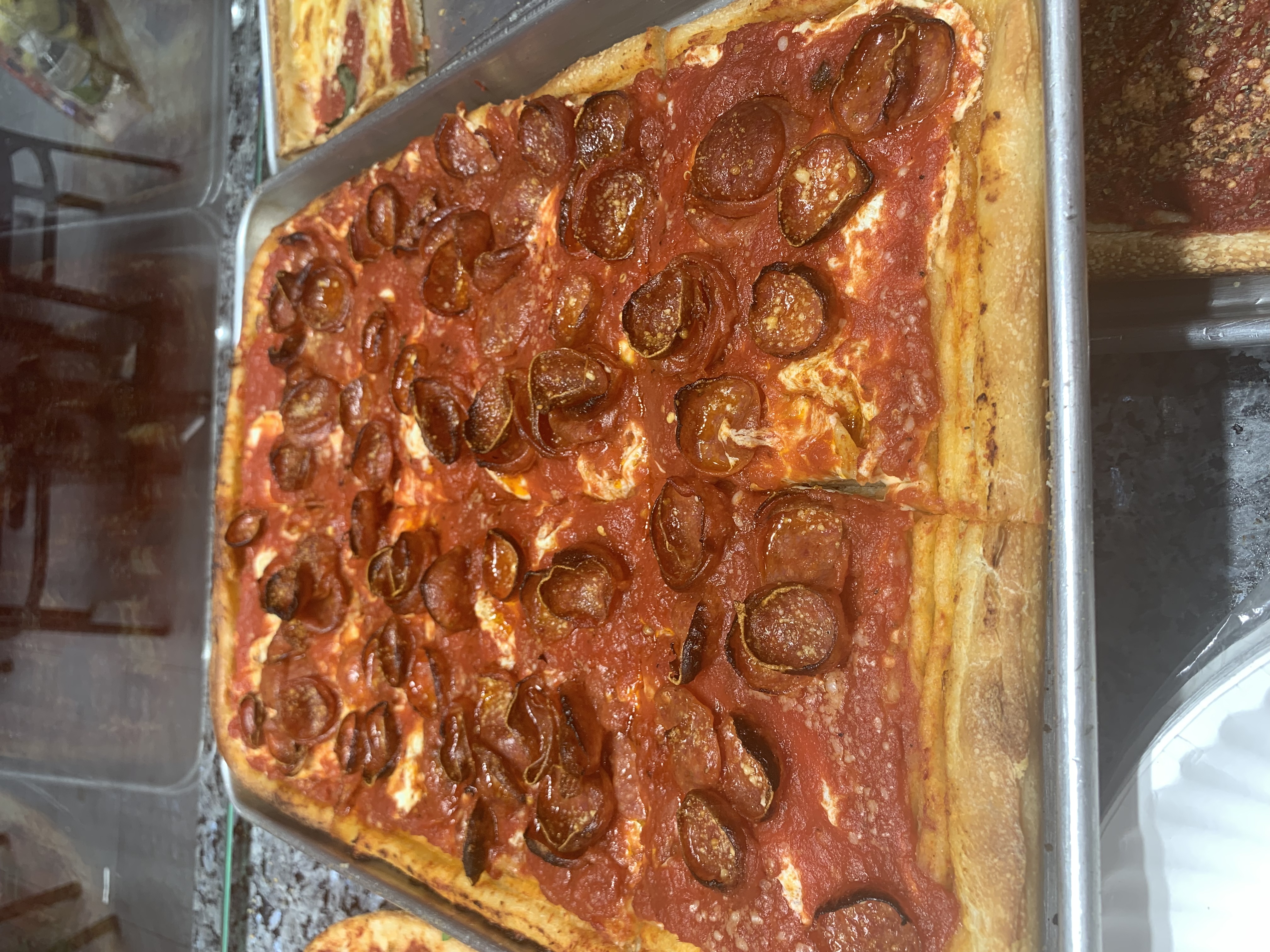 Order Lou Lou’s spicy pepperoni food online from Little Italy Pizza store, New York on bringmethat.com