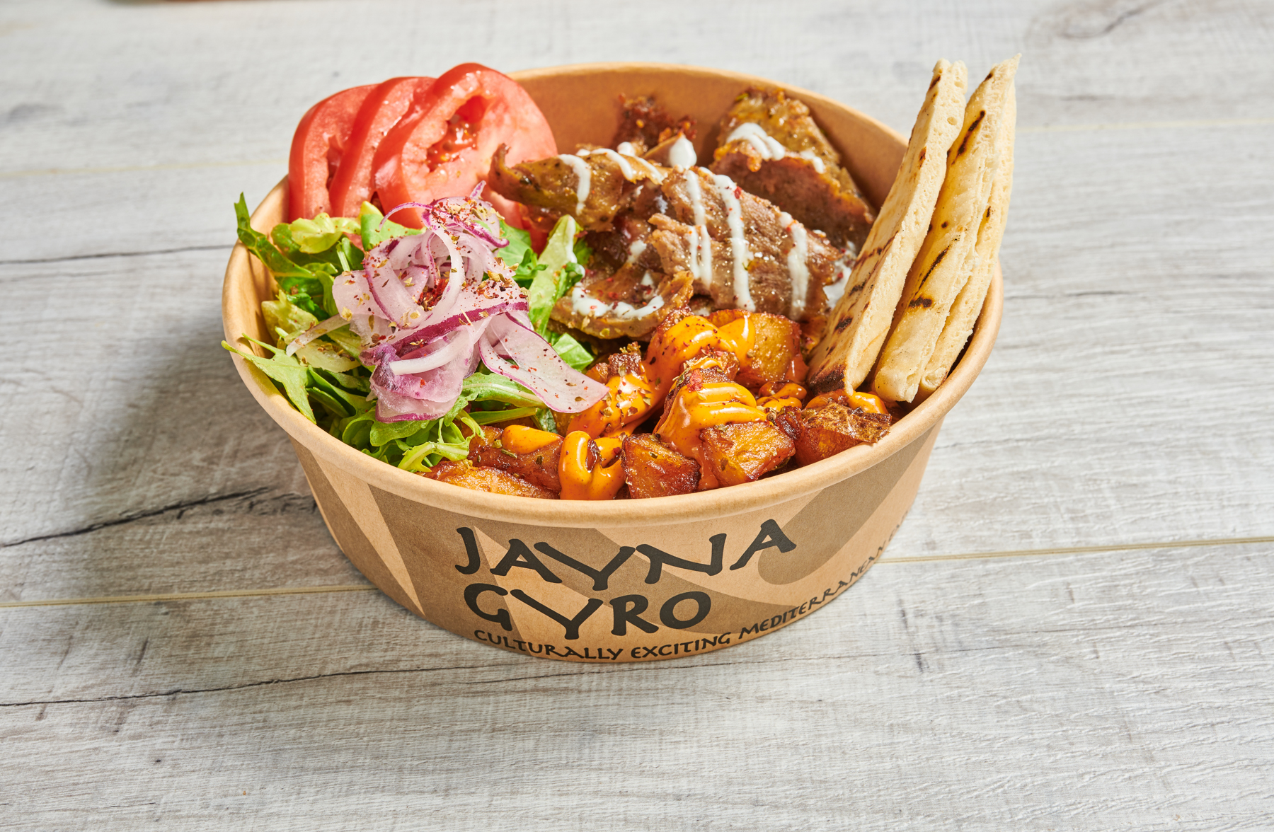 Order Beef and Lamb Gyro Bowl food online from Jayna Gyro store, Emeryville on bringmethat.com