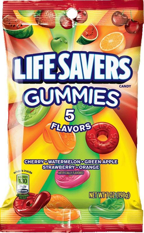 Order Life Savers 5 Flavors Gummies Candy Bag (7 oz) food online from Rite Aid store, Eugene on bringmethat.com