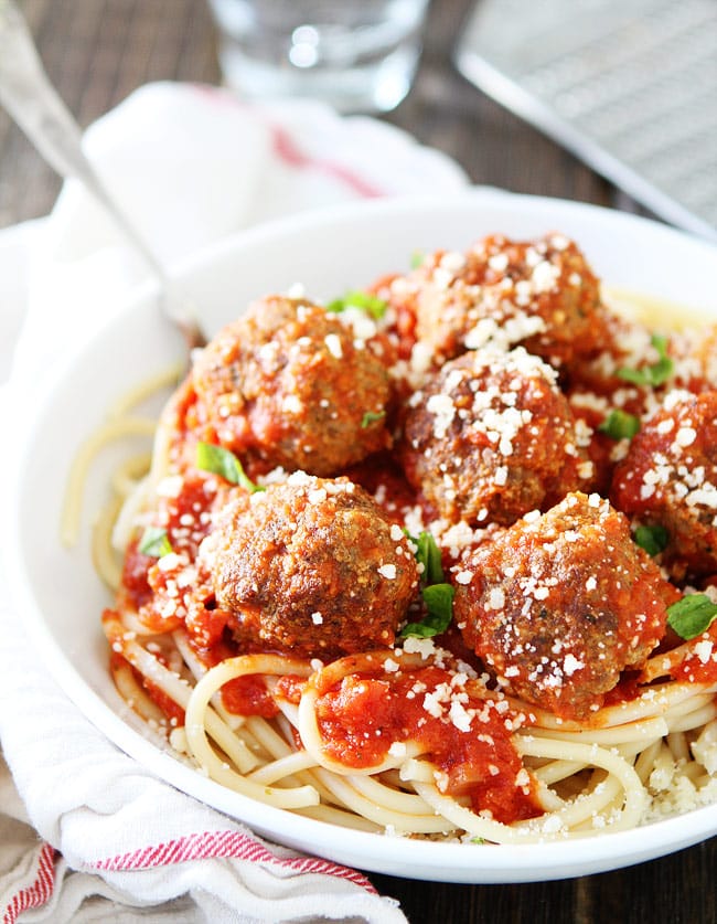 Order Spaghetti and Meatballs Plate food online from Bliss store, East Setauket on bringmethat.com