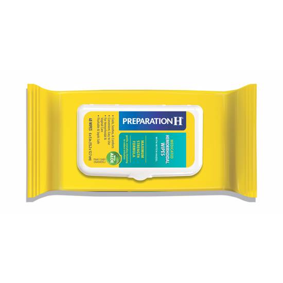 Order Preparation H Maximum Strength Relief Medicated Hemorrhoid Wipes Flushable with Witch Hazel (48 oz) food online from Rite Aid store, EAST AURORA on bringmethat.com
