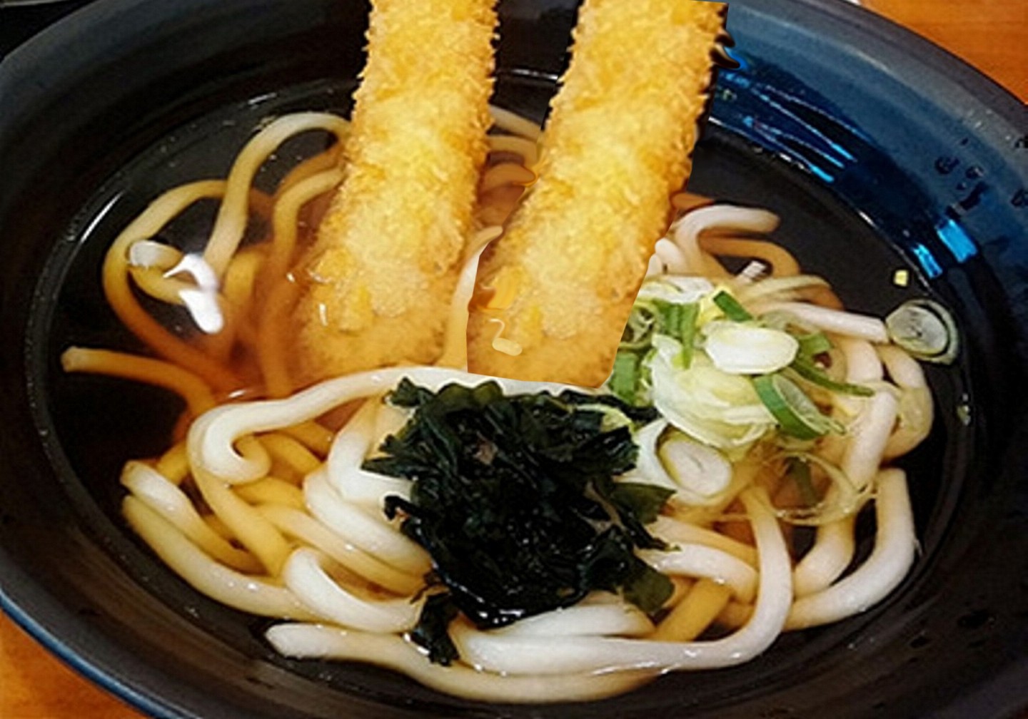 Order M-49B. Udon with Two Shrimp Tempura (새우튀김우동/炸蝦烏龍麵) food online from Restaurant Namsan store, Los Angeles on bringmethat.com