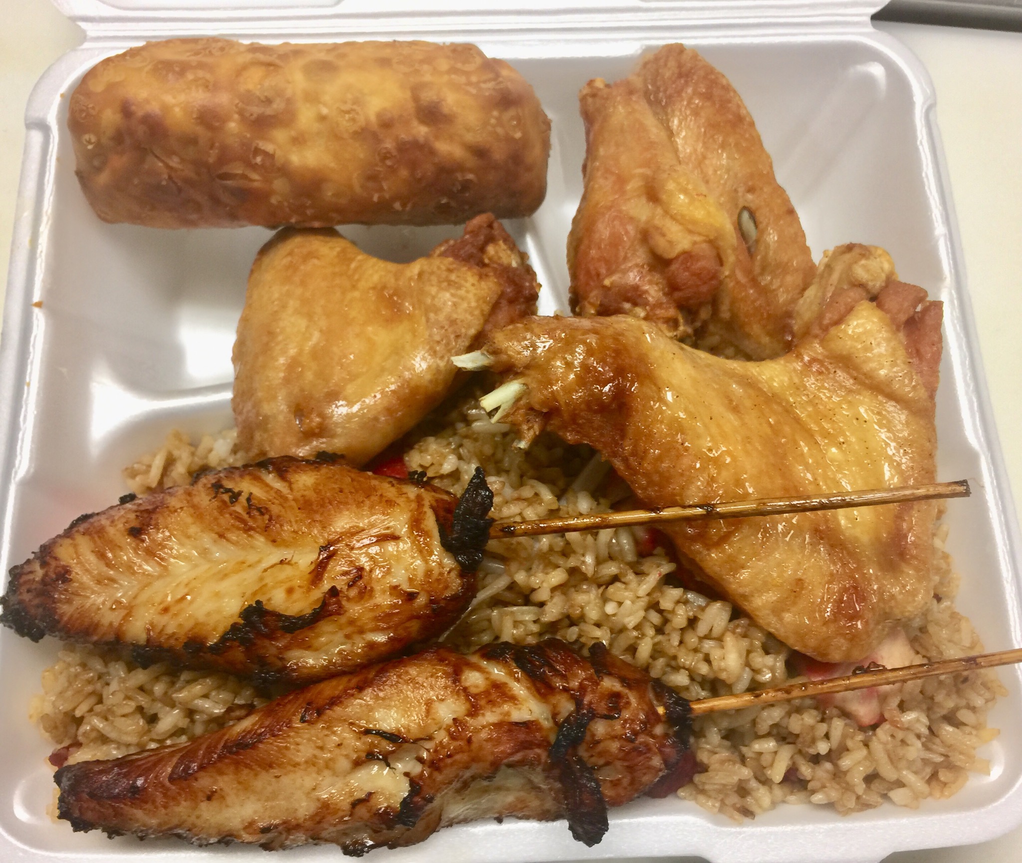 Order D29. Egg Roll and Chicken Teriyaki Combo food online from New Hong Kong Village store, Medford on bringmethat.com