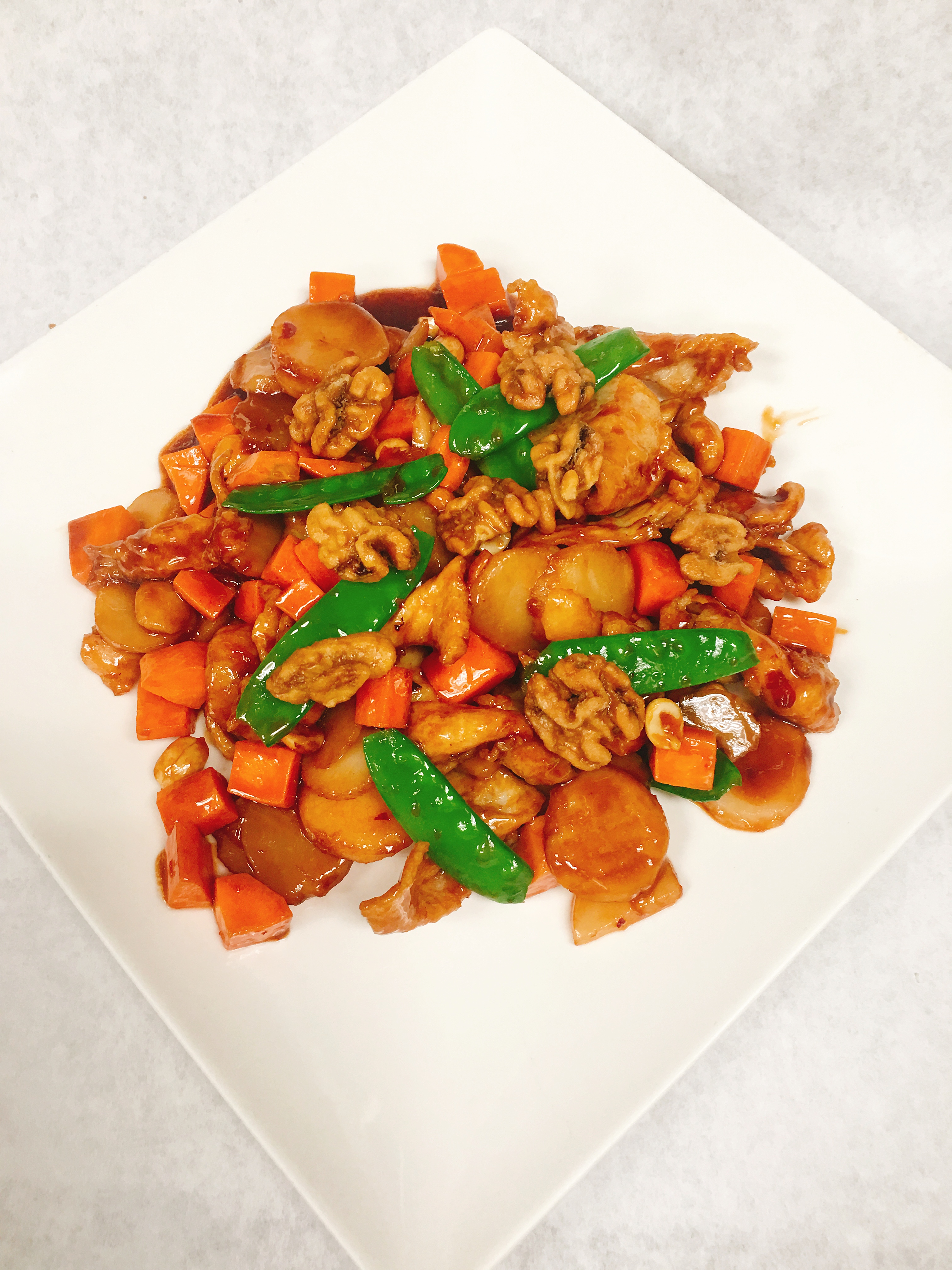 Order Chicken with Three Different Nuts food online from Pearls Chinese Restaurant store, New York on bringmethat.com