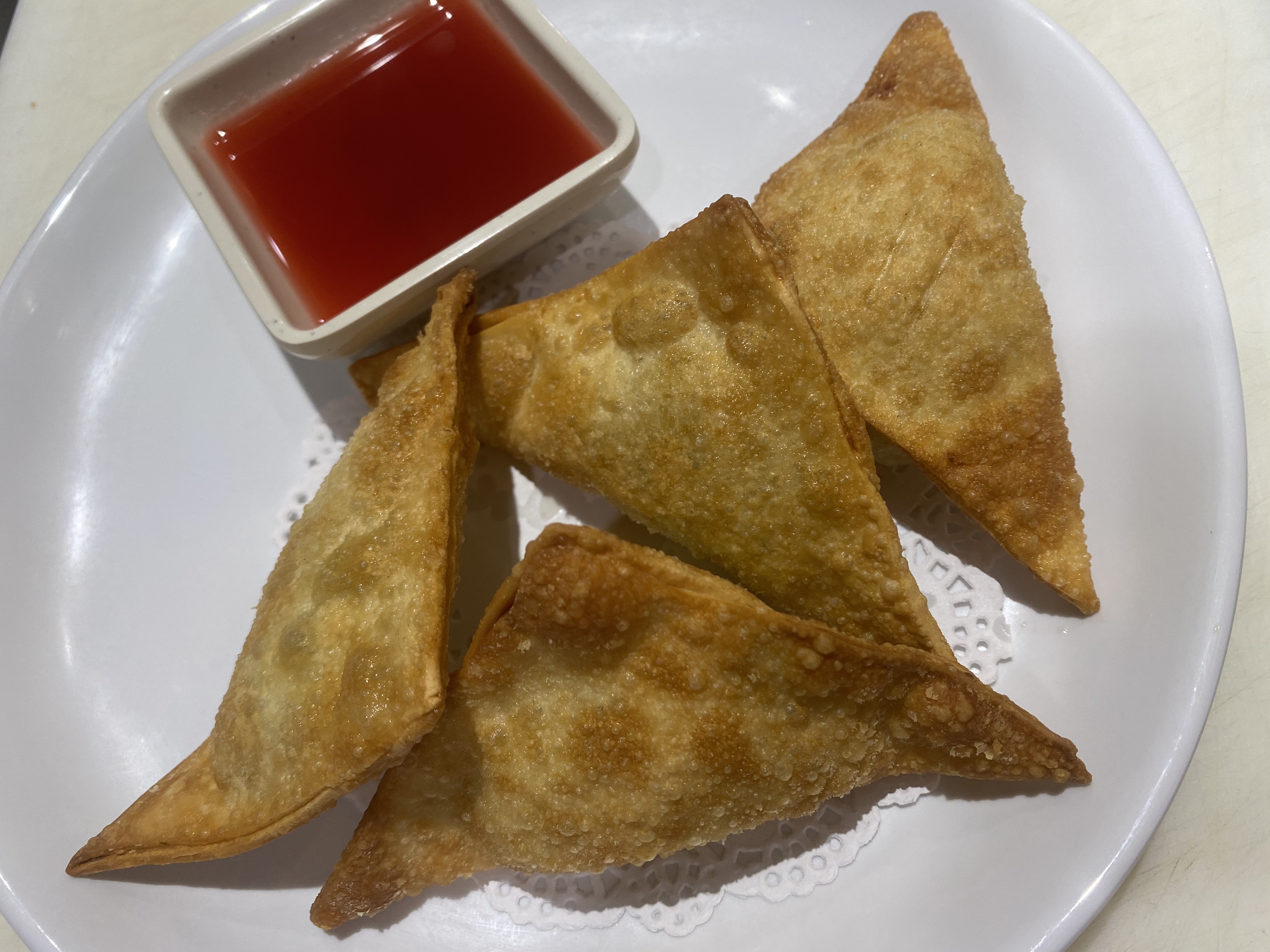 Order Spinach Cheese Wonton(4pcs) food online from Asuka Ramen & Poke store, Englewood on bringmethat.com
