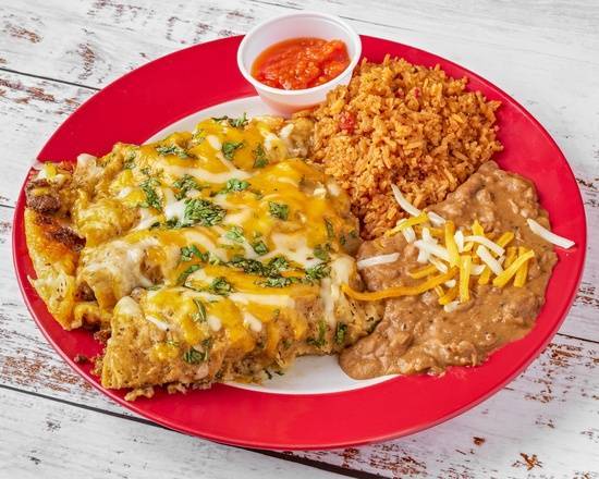 Order 3 enchilada plate food online from Arod's Tex Mex & American Grill store, Madison on bringmethat.com