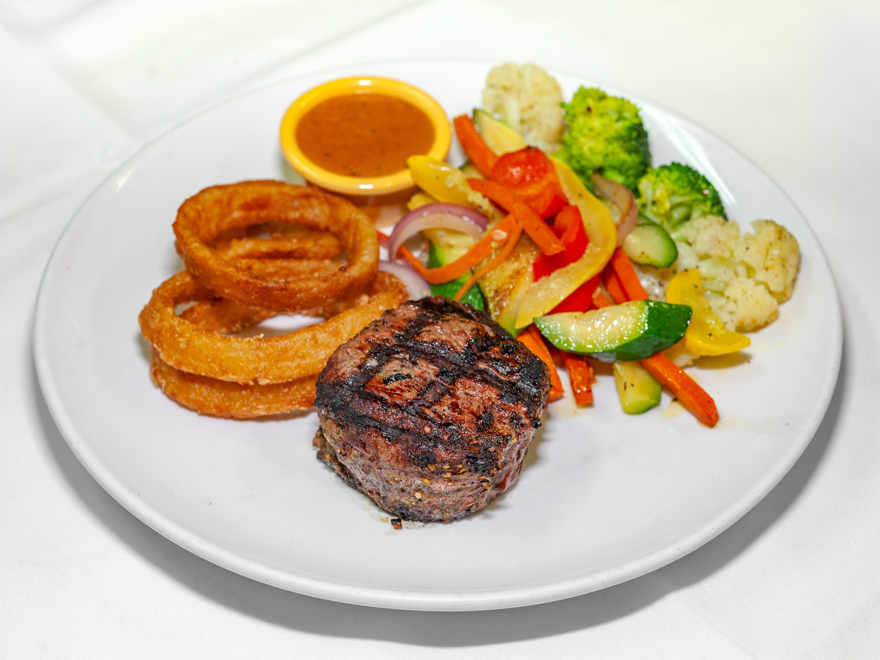 Order Char-Grilled Filet Mignon food online from Ventura's Offshore Cafe store, Northfield on bringmethat.com