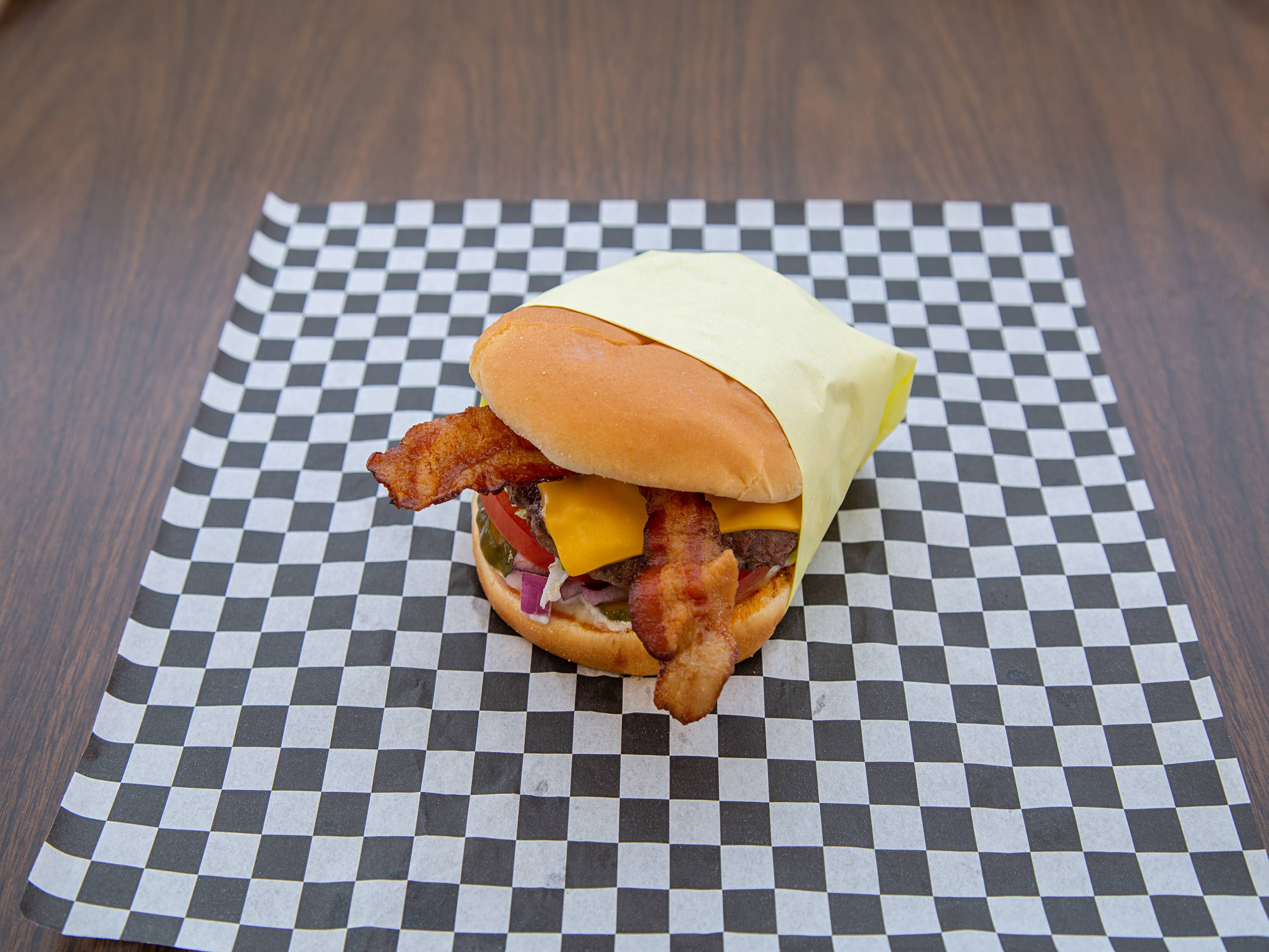 Order Bacon Cheeseburger food online from Pop 50 Place store, Redding on bringmethat.com