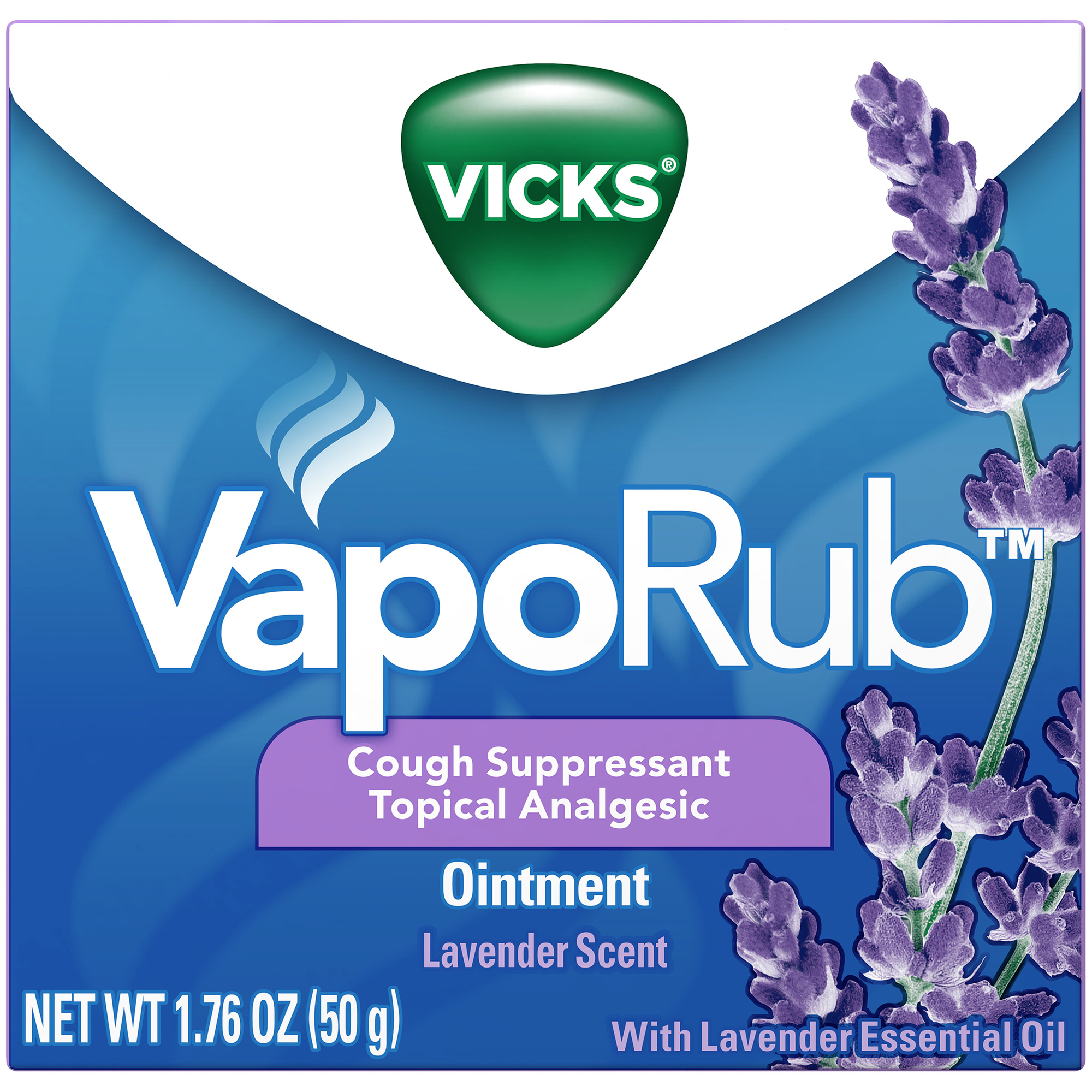 Order Vicks VapoRub Cough Suppressant Topical Analgesic Ointment, Lavender - 1.76 oz food online from Bartell store, Edmonds on bringmethat.com