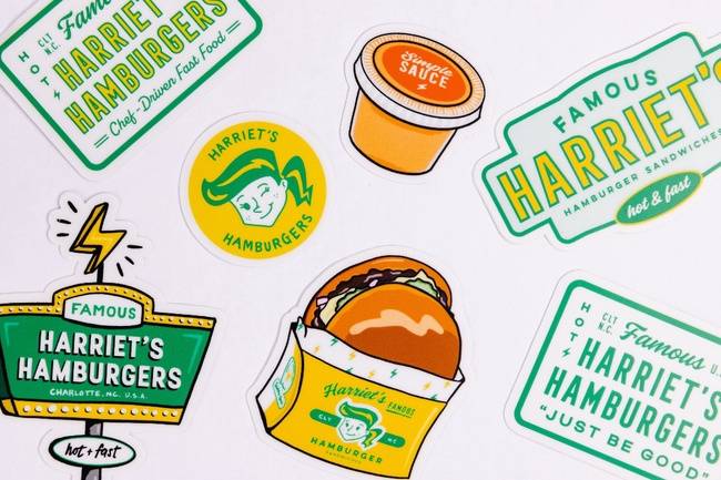 Order Sticker Pack food online from Harriet's Hamburgers #1 store, Charlotte on bringmethat.com