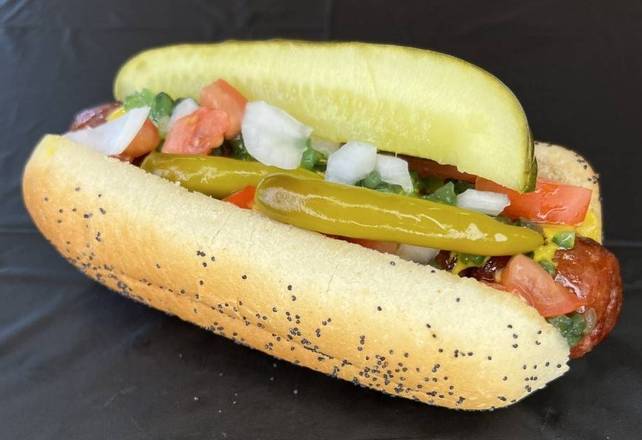 Order Chicago Hot Dog food online from Pita Wraps Mediterranean Grill store, Surprise on bringmethat.com