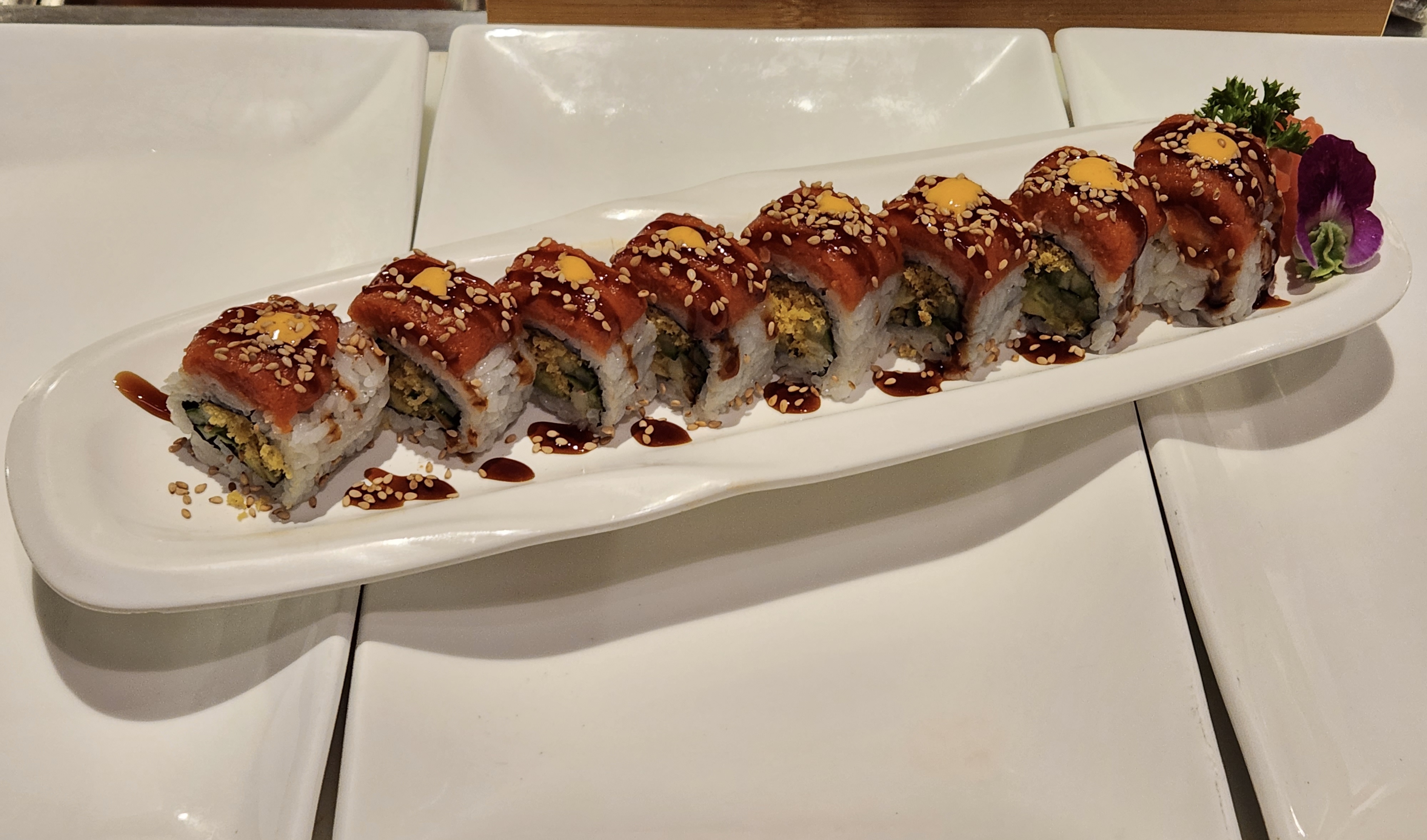 Order Spicy Latona Roll food online from Tsui Sushi Bar store, Seattle on bringmethat.com