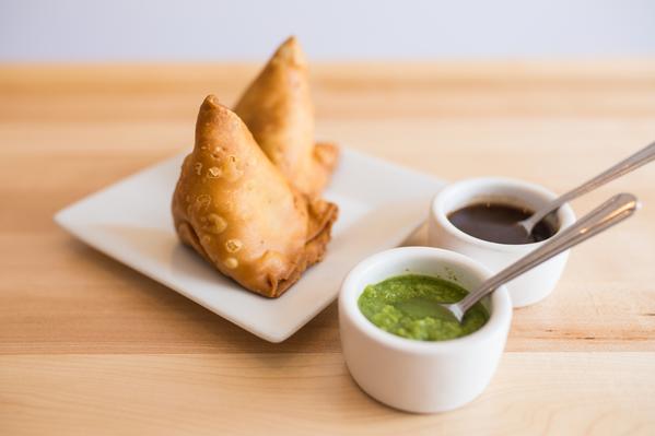 Order 201. 2 Keema Samosa food online from The Spice Room store, Chicago on bringmethat.com