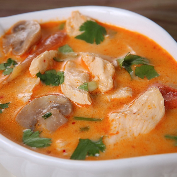 Order Tom Kha Soup food online from Red Curry Thai Cuisine store, Dallas on bringmethat.com