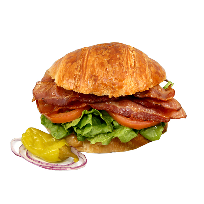 Order 53. BLT Croissant Sandwich food online from Lee Sandwiches store, Gardena on bringmethat.com