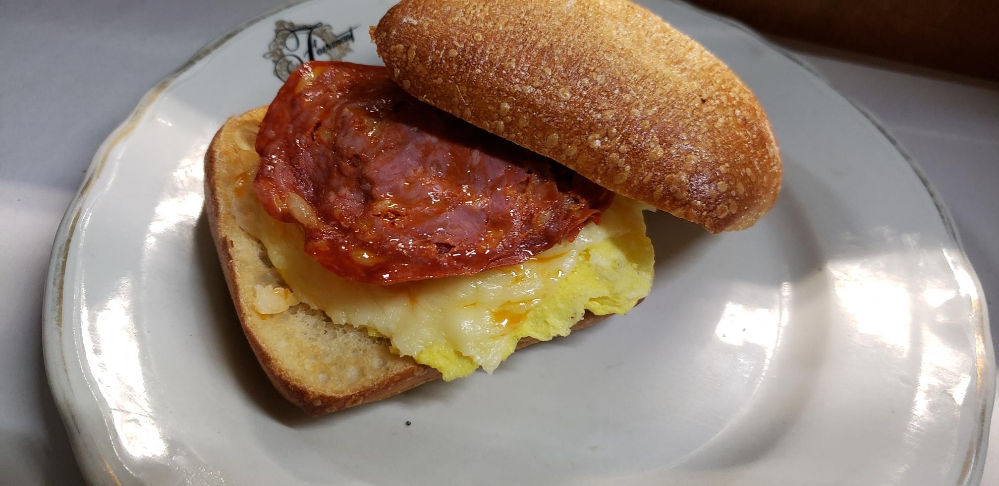 Order Chorizo, Egg, and Smoked Chipotle Gouda Sandwich food online from Vip Market store, Philadelphia on bringmethat.com