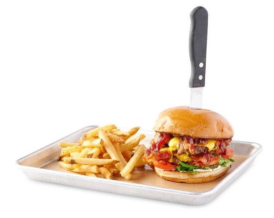 Order Dbl Dbl Smash Burger food online from Boomer Jack Grill & Bar store, Fort Worth on bringmethat.com