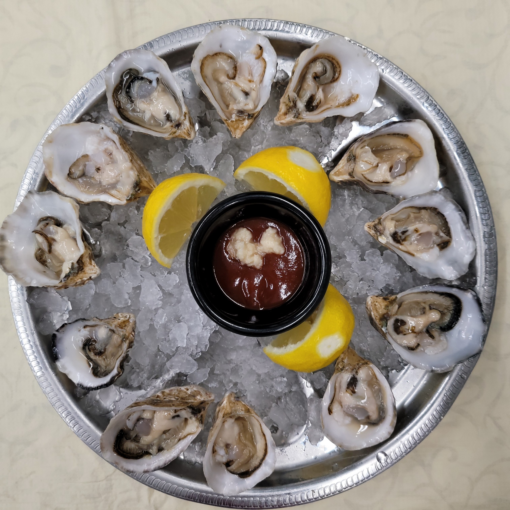 Order Fresh Oysters - on the half shell food online from Ppq Dungeness Island store, Millbrae on bringmethat.com