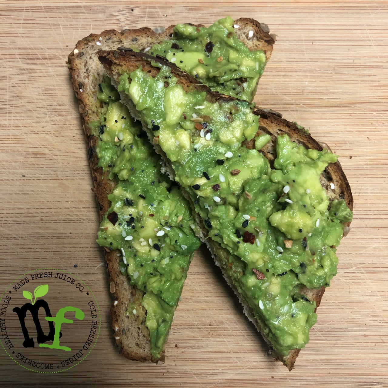 Order AVOCADO TOAST food online from Made Fresh Juice Co. store, McDonough on bringmethat.com