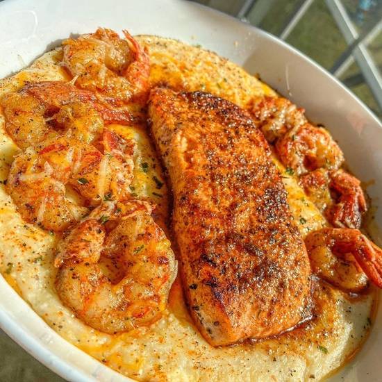 Order *Salmon & Shrimp Grits food online from Bailey Seafood store, Buffalo on bringmethat.com