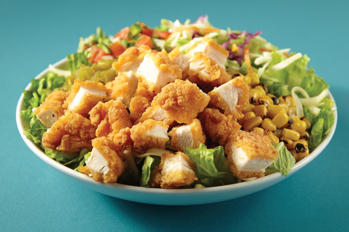 Order The Fried Chicken Picnic Salad food online from Savage Burrito store, Grapevine on bringmethat.com