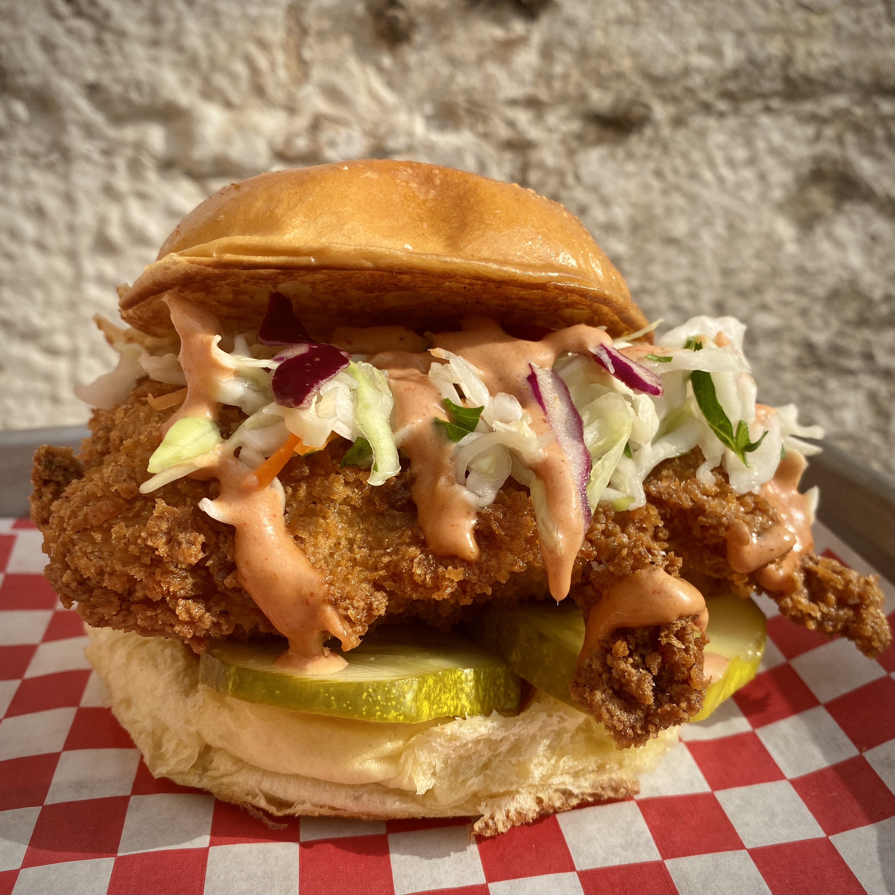 Order Fried Chicken Sandwich food online from Frank Burger Place store, Silver Spring on bringmethat.com